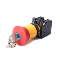 Кнопка аварийного останова SB5 в сборе 22мм 40мм 1НО+1НЗ ключ пластик SE SB5AS9445