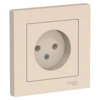 Розетка 1-м СП AtlasDesign 16А IP20 без заземл. в сборе беж. SE ATN000240