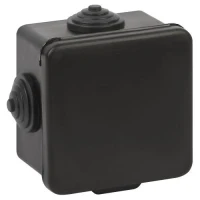 Коробка распаячная ОП 65х65х50мм с гермовводами 4 входа IP54 черн. KOR-65-65-50-4g-B Эра Б0061797