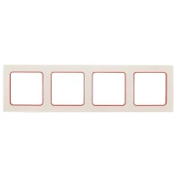 Рамка 4-м Стокгольм бел. с линией цвета красн. PROxima EKF EAM-G-305-10