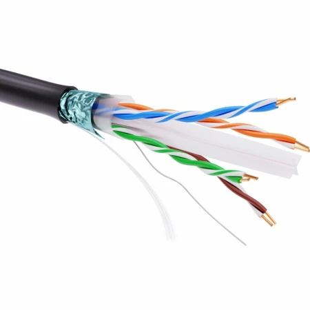 Кабель витая пара кат. 6 экран. F/UTP, 4 пары, светостабилизированный ПЭ, цвет внешней оболочки черный, катушка 305 м | RN6FUKPEBK | DKC
