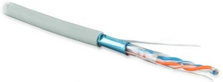 FUTP2-C5-S24-IN-PVC-GY-500 (500 м) Кабель витая пара, экранир. F/UTP, категория 5, 2 пары (24 AWG), одножил. (solid), серый | 41477 | Hyperline