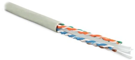 Кабель витая пара UUTP4-C6-S23-IN-LSZH-GY-305(305м)U/UTP,кат.6,4п.(23AWG),одн.(solid),с разд.,LSZH,нг(A)-HF,–20°C–+75°C,сер. | 42048 | Hyperline