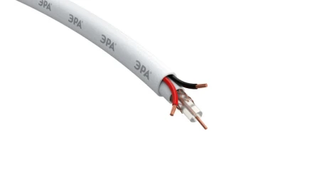 Кабель для аналогового видеонаблюдения K-0.75-PVC КВК-В-2 +2x0,75 мм?, бухта 200 метров, белый | Б0052734 | ЭРА