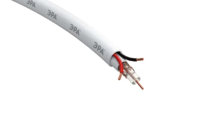 Кабель для аналогового видеонаблюдения K-0.5-PVC КВК-В-2 +2x0,5 мм?, бухта 200 метров, белый | Б0052732 | ЭРА