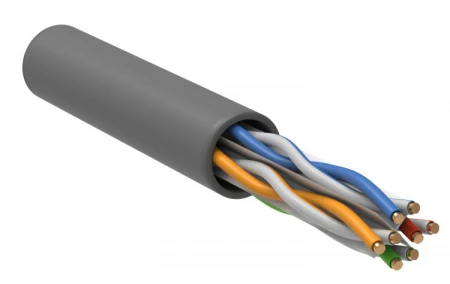 Кабель связи витая пара U/UTP, кат.6A 4х2х23AWG solid, LSZH, 305м, серый | LC1-C6A04-121 | ITK