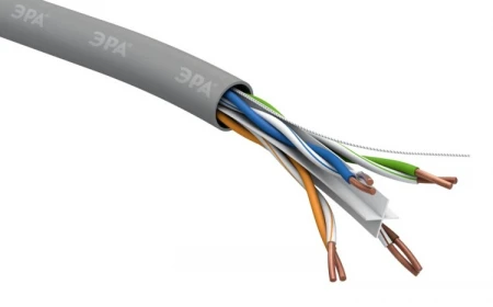 Кабель витая пара U-4-PVC-6 U/UTP 4x2x23 AWG Cat 6 CU PVC 305 метров | Б0053023 | ЭРА