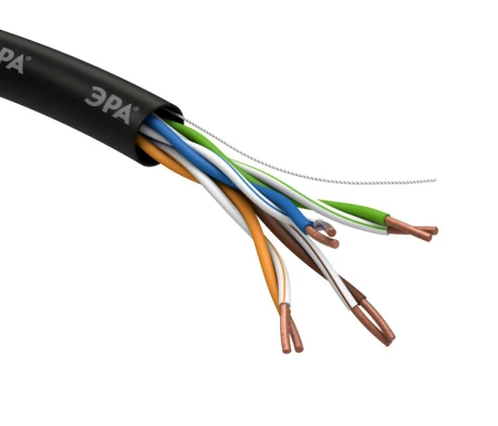 ЭРА Кабель витая пара U/UTP 4x2x24 AWG Cat5e CU PE OUTDOOR 305м | Б0044431 | ЭРА