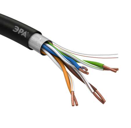 ЭРА Кабель витая пара F/UTP Cat5e 4x2x24 AWG CU PE OUTDOOR 305 м | Б0044689 | ЭРА