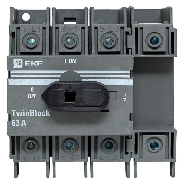 Рубильник 4п 63А с рукояткой управления для прямой установки TwinBlock EKF tb-63-4p-f