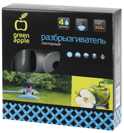 Разбрызгиватель 360град. вращ. с регулир. углом полива пластик. (1/12) Green Apple Б0003103