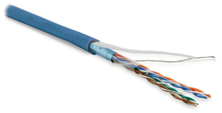 FUTP4-C5E-P26-IN-LSZH-BL-305 (305 м) Кабель витая пара, экранир. F/UTP, категория 5e, 4 пары(26 AWG), многожил. (patch), LSZH | 236862 | Hyperline