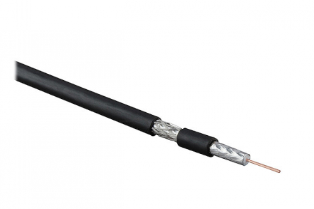 COAX-RG6-500 Кабель коаксиальный RG-6, 75 Ом (ТВ, SAT, CATV), жила - 18 AWG (1.02 mm, омедненная сталь), PVC(бухта 500 м) | 49031 | Hyperline