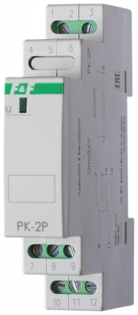 Реле промежуточное PK-2P (монтаж на DIN-рейке 35мм 220В 50Гц 2х8А 2 перекл.) F&F EA06.001.009