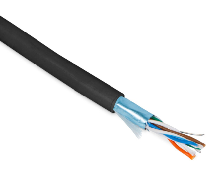 FUTP4-C5E-P26-IN-PVC-BK-100 (100 м) Кабель витая пара, экранир. F/UTP, категории 5e, 4 пары(26 AWG), многожил. (patch), PVC | 444991 | Hyperline