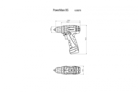 Винтоверт аккумуляторный PowerMaxx BS 12В 1х2.0 патрон сумка Metabo 600079500