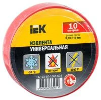 Изолента ПВХ 0.13х15мм (рул.10м) красн. IEK UIZ-13-10-10M-K04