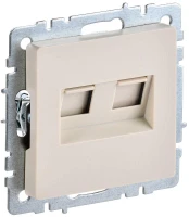 Розетка компьютерная двойная СП RJ45 кат.5E BRITE РК10-2-БрКр механизм беж. IEK BR-K20-1-K10