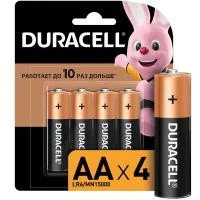 Элемент питания алкалиновый AA/LR6/MN 1500 Basic BP-4 (блист.4шт) Duracell Б0014045/Б0026815