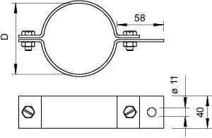 Хомут для крепления к трубе 303 DIN-1 1/4 OBO 5102138