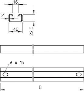 Перекладина CPS 4 С-образ. L492 гор. цинк CPS 4 SPR 492 FT OBO 6007244